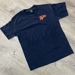 Blue and Orange Short Sleeve Tee with Detroit Tiger Logo
